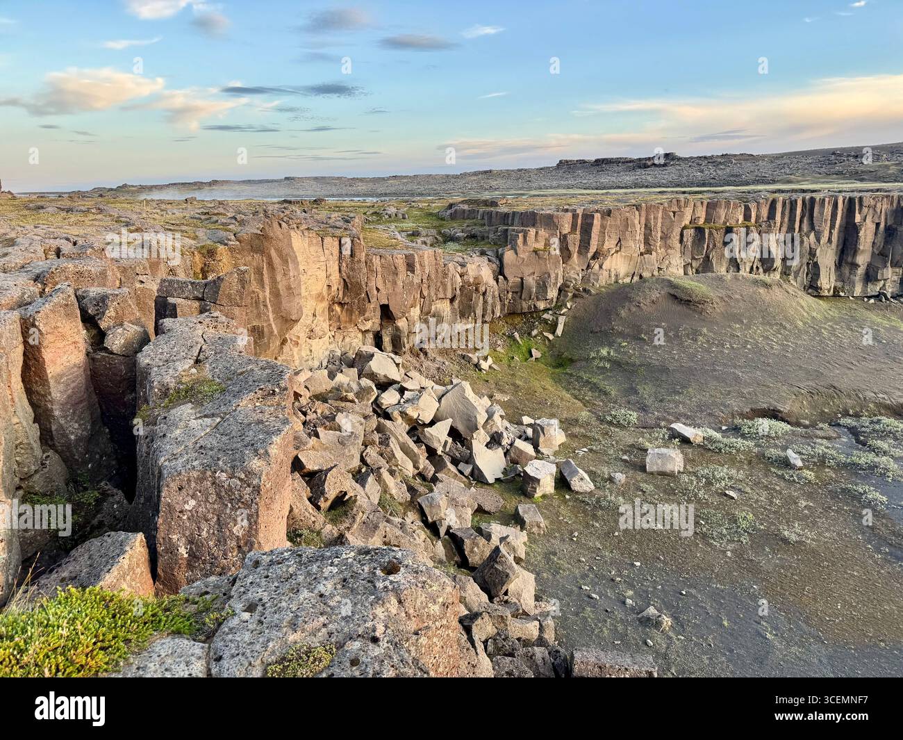 Amazing landscape walking the trails near Dettifoss waterfall, Iceland. - Smartphone Captured Stock Image