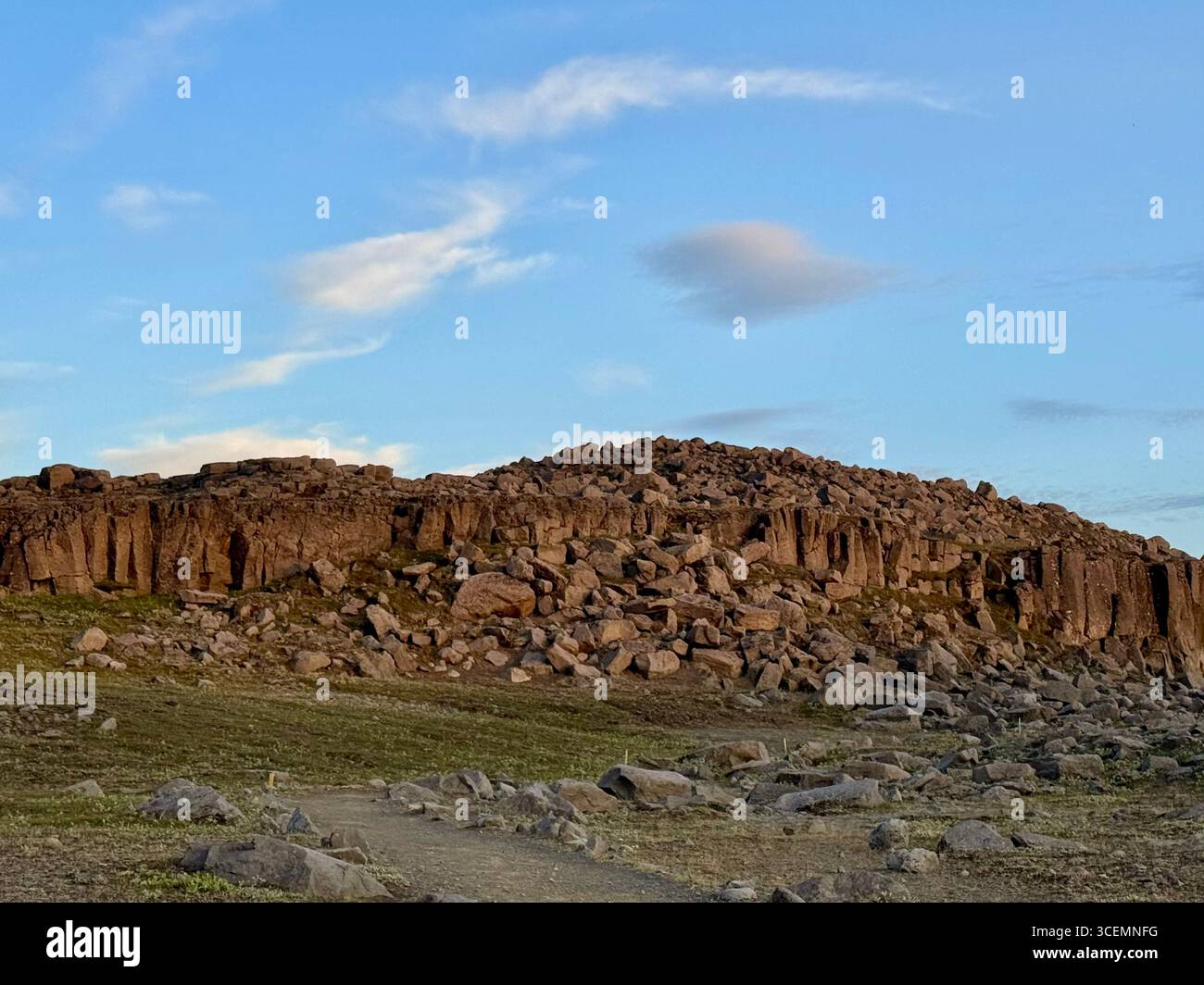 Basalt columns in Vatnajokull National Park. - Smartphone Captured Stock Image