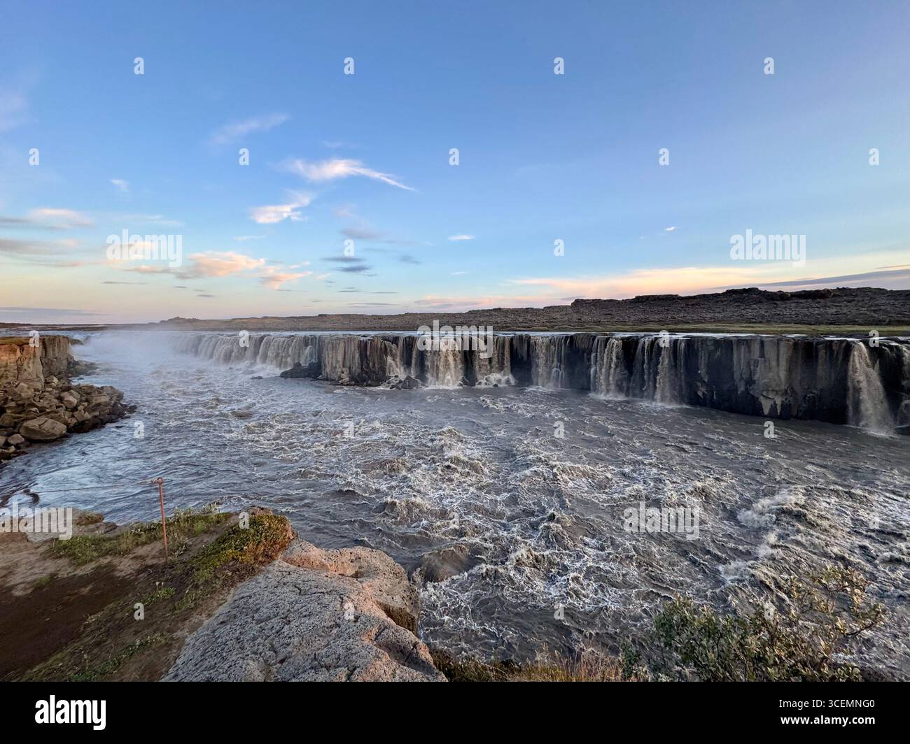 Selfoss waterfall is lesser visited than nearby Dettifoss, however it has a strikingly different and beautifully majestic appearance. - Smartphone Captured Stock Image