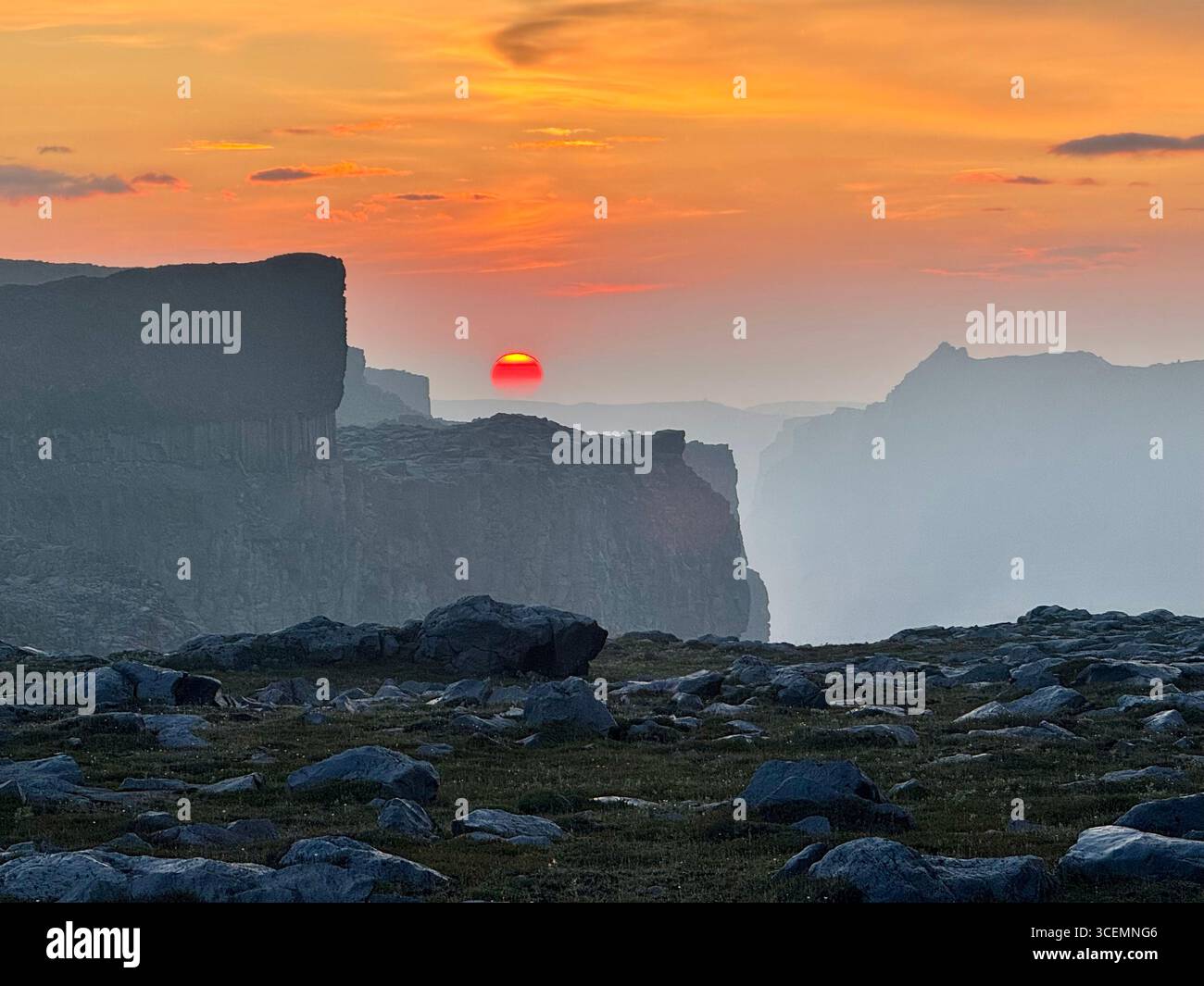 Dettifoss waterfall during a late evening golden hour in Iceland - Smartphone Captured Stock Image