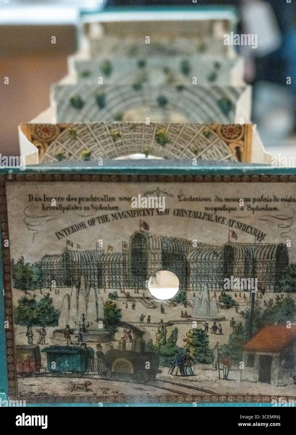 paper toy perspective view of the Crystal Palace, NY Public Library archives Stock Photo