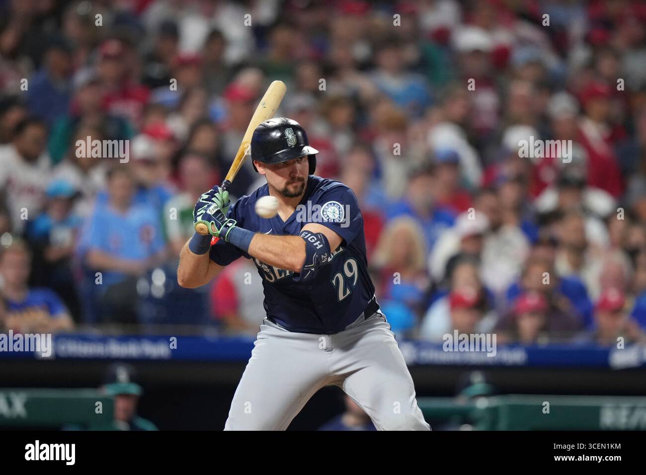 Seattle Mariners' Cal Raleigh plays during a baseball game Monday, Aug ...
