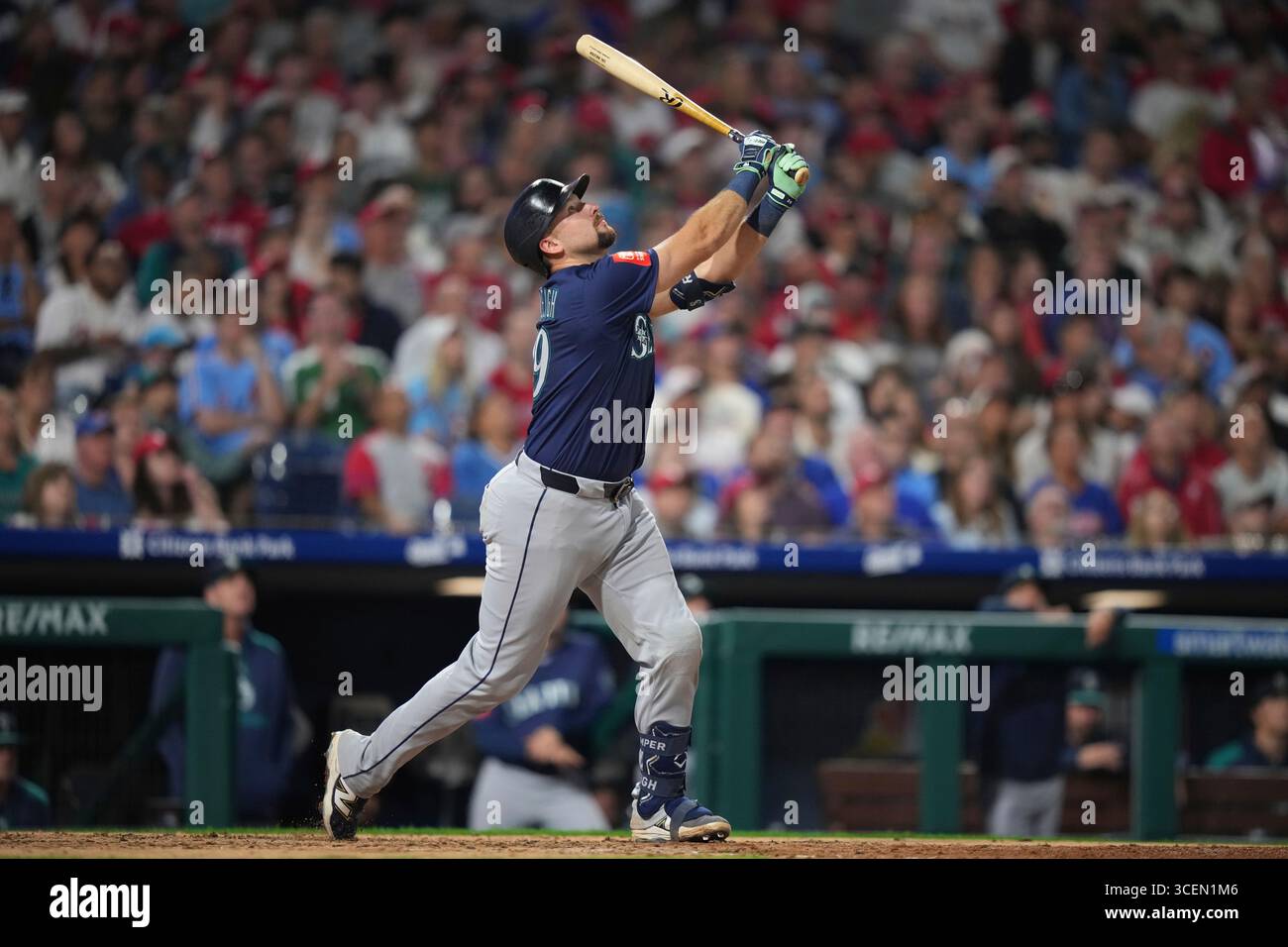 Seattle Mariners' Cal Raleigh plays during a baseball game Monday, Aug ...