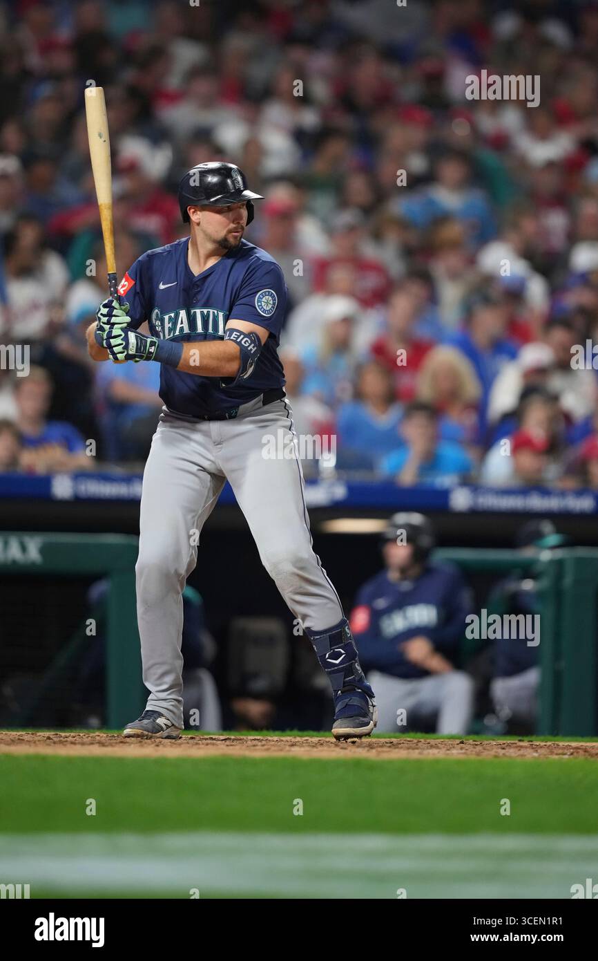 Seattle Mariners' Cal Raleigh plays during a baseball game Monday, Aug ...