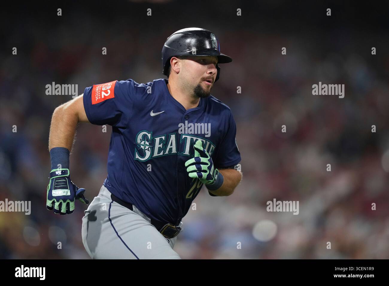 Seattle Mariners' Cal Raleigh plays during a baseball game Monday, Aug ...