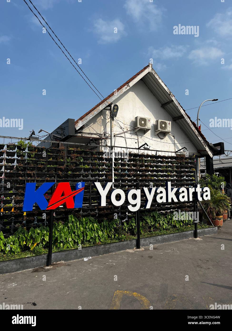 Welcome sign at the entrance of Yogyakarta city, Indonesia' - Smartphone Captured Stock Image