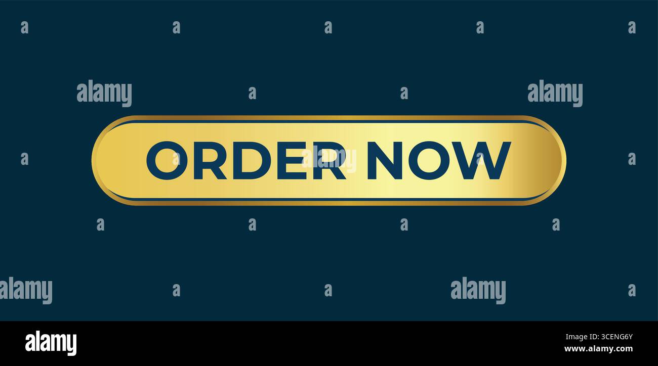 Order Now Golden Button Vector illustration Stock Vector