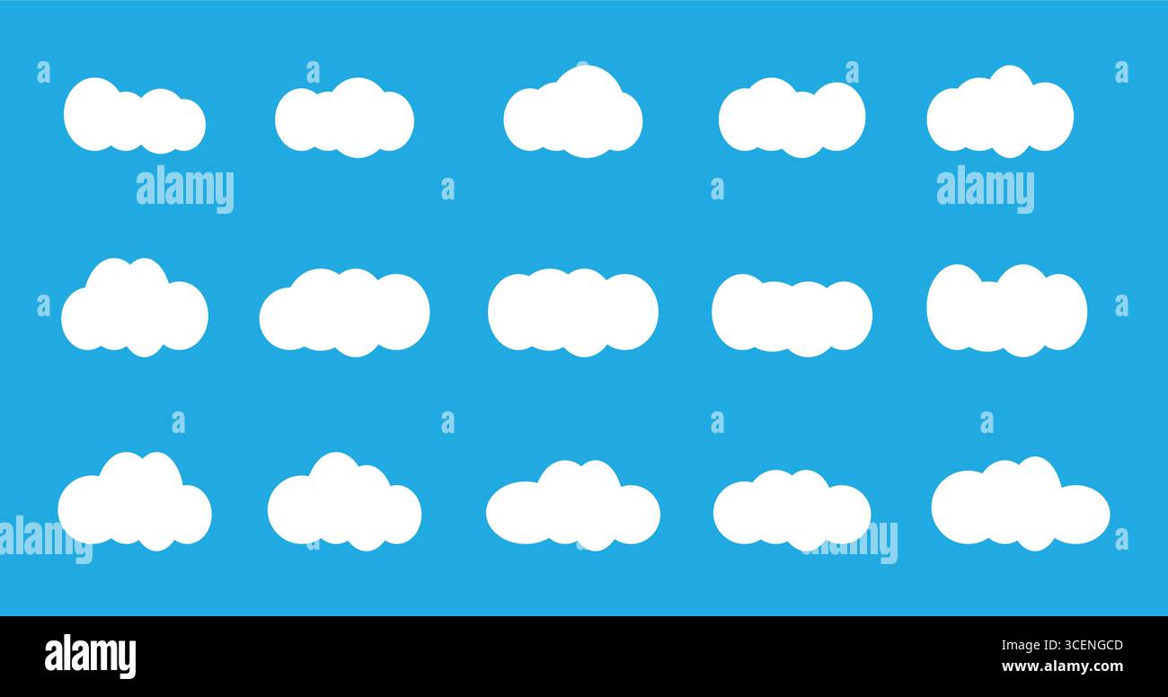 Blue Sky with White Clouds Vector illustration Stock Vector