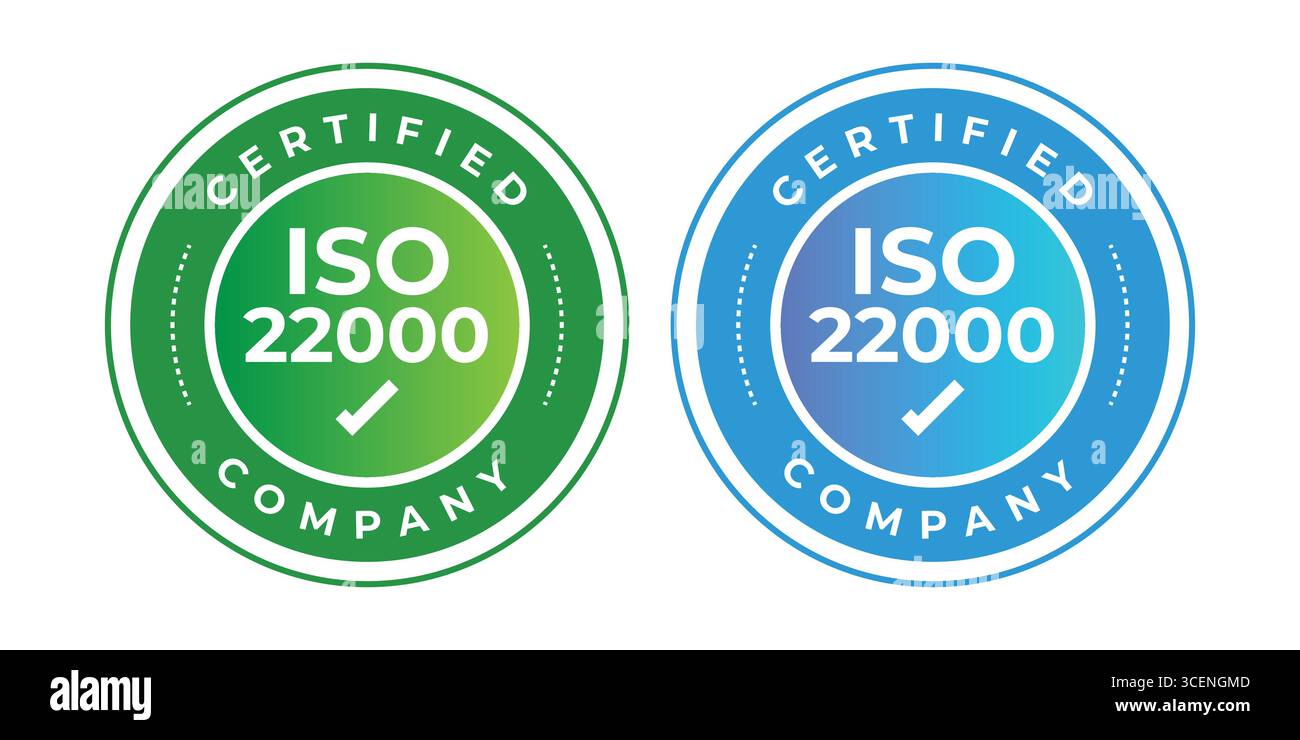 ISO 22000 Certified Company Vector Illustration Stock Vector