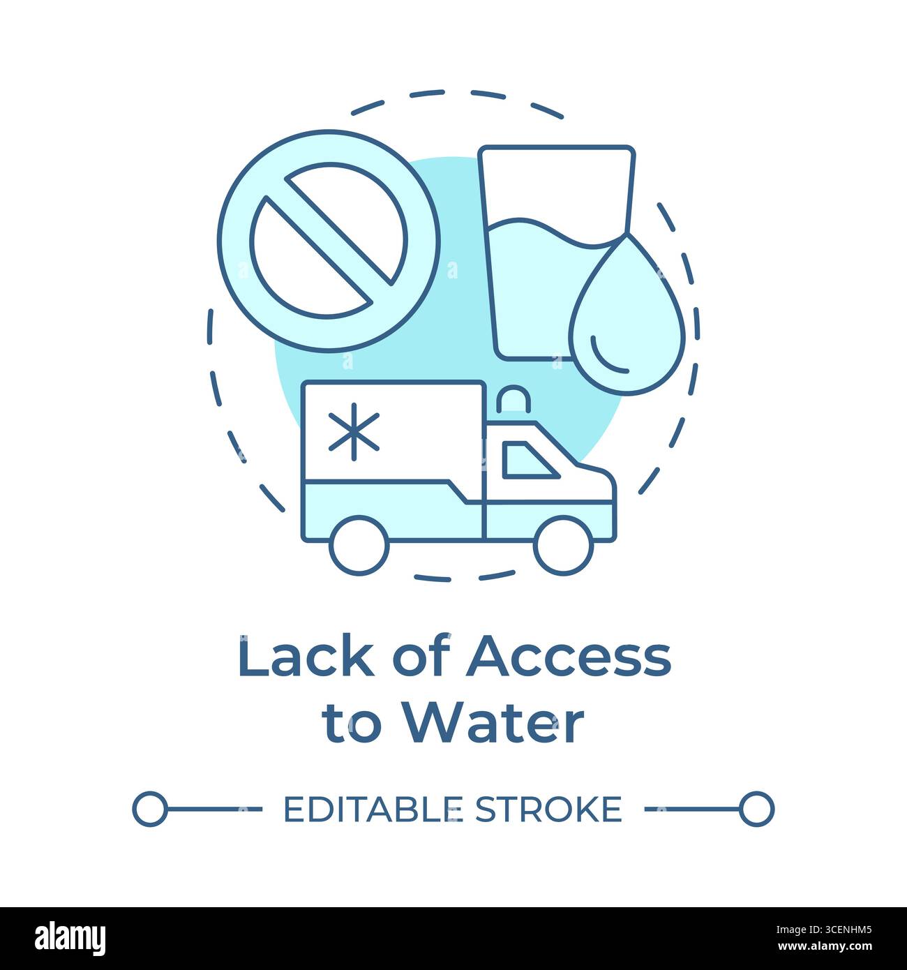Lack of access to water soft blue concept icon Stock Vector Image & Art ...