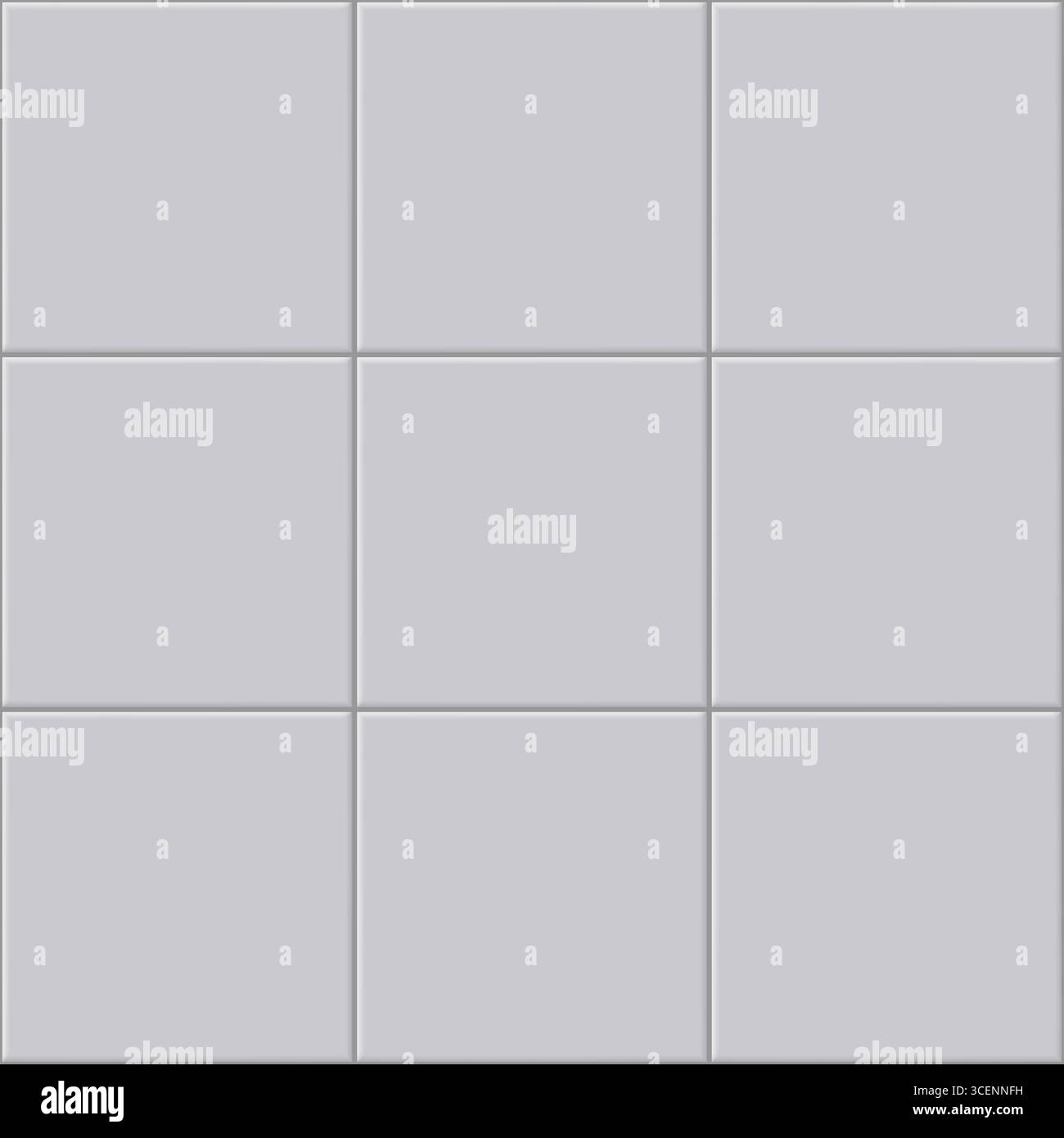 Seamless clean ceramic tile background in light gray tone with subtle 3D bevel, perfect for interior design and architectural surfaces. Seamless gray tile. Minimal ceramic pattern. Clean tile surface. Neutral square tiles. Light gray tile texture. Stock Vector