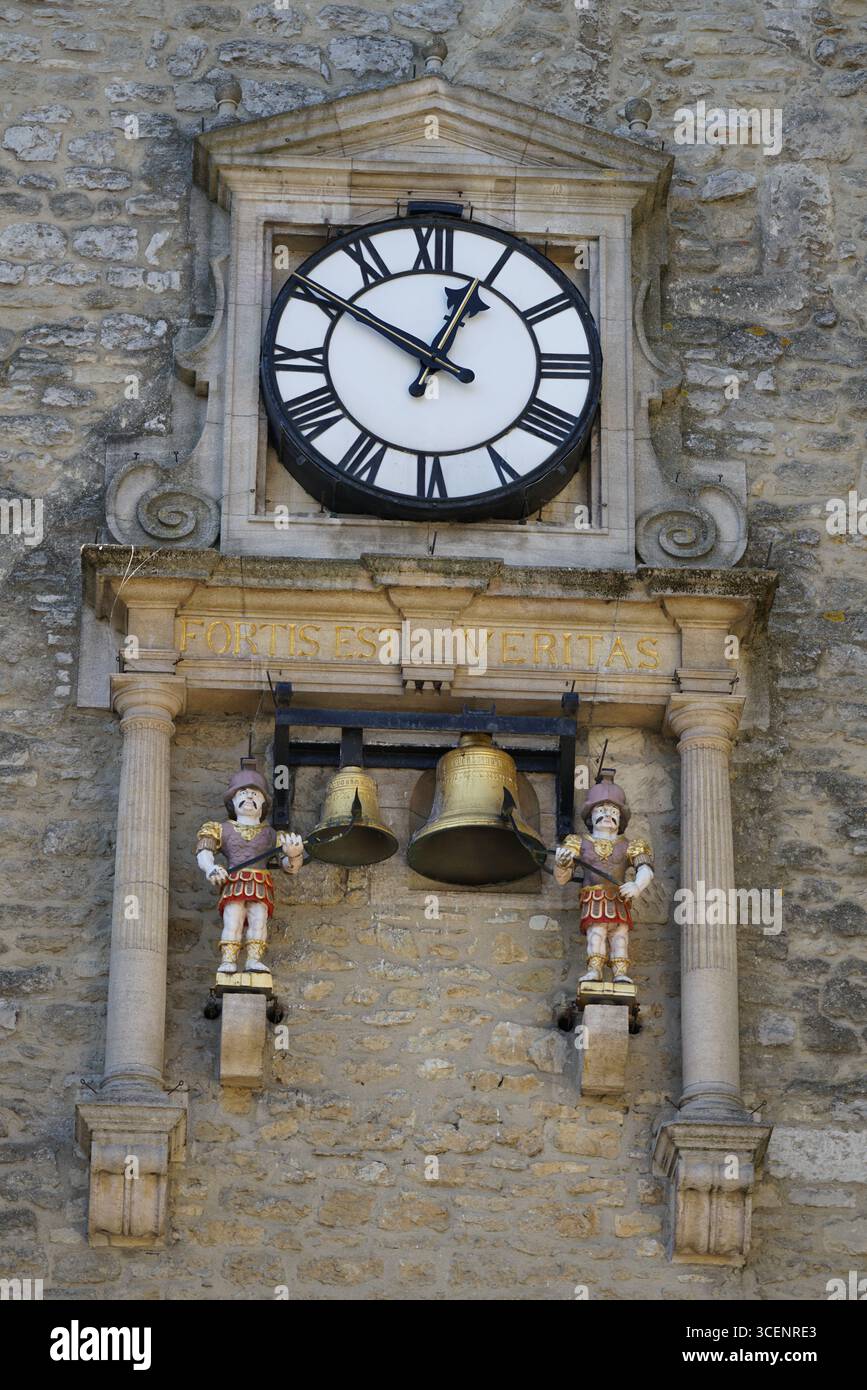 Historic Clock Tower With Bells and Stone Architecture. Oxford, England ...