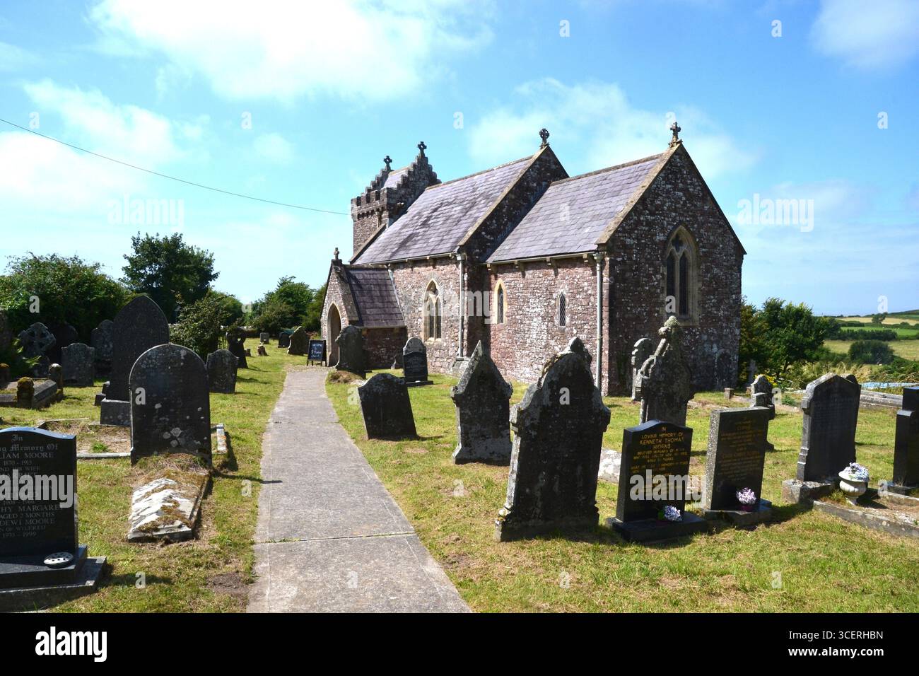 6th century Church of St Madoc, Llanmadoc, Gower Peninsula, South Wales, UK Stock Photo