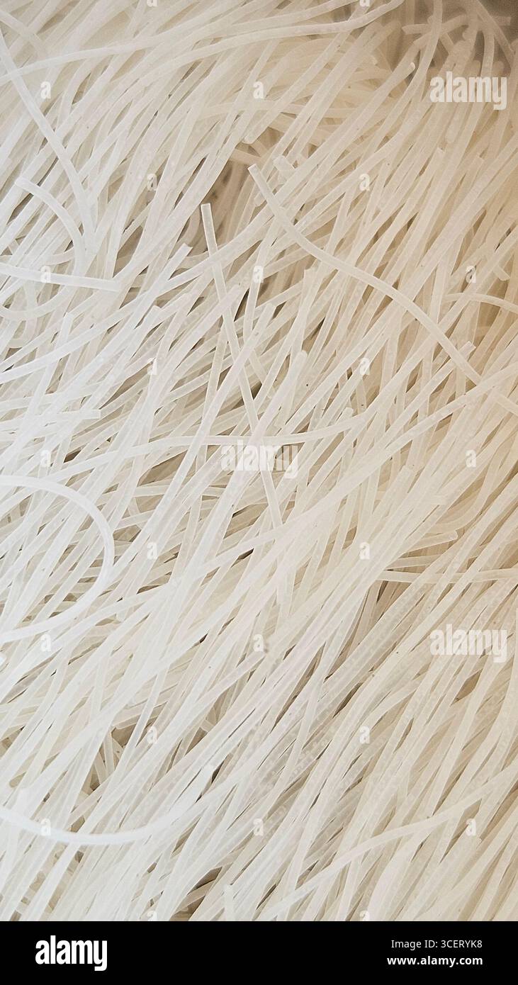 dried rice noodles close-up texture - Smartphone Captured Stock Image