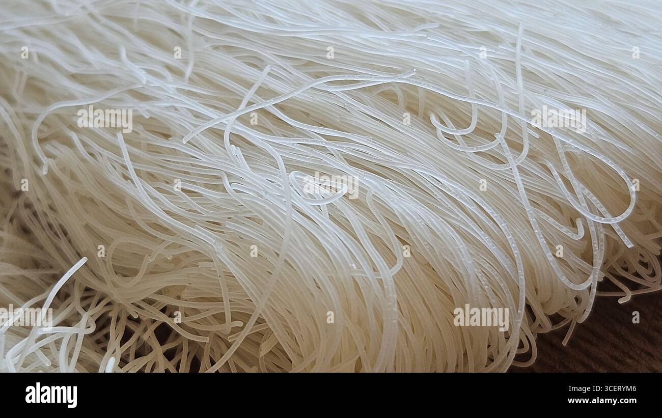 dried rice noodles close-up texture - Smartphone Captured Stock Image
