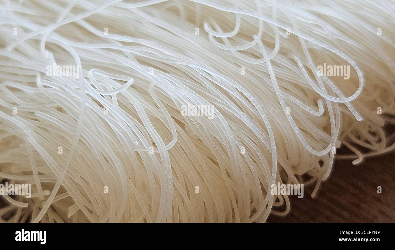 dried rice noodles close-up texture - Smartphone Captured Stock Image