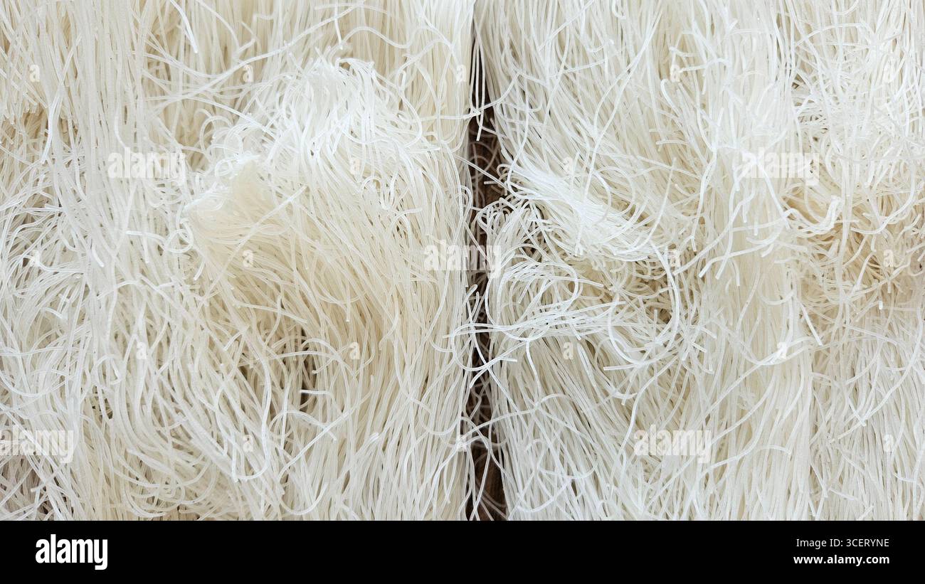 dried rice noodles close-up texture - Smartphone Captured Stock Image