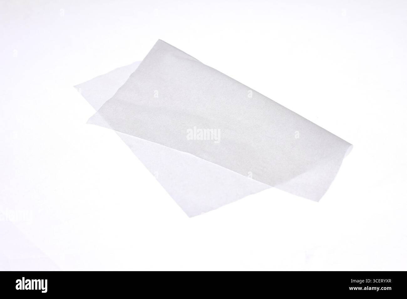 White tissue paper isolated on white background. Stock Photo