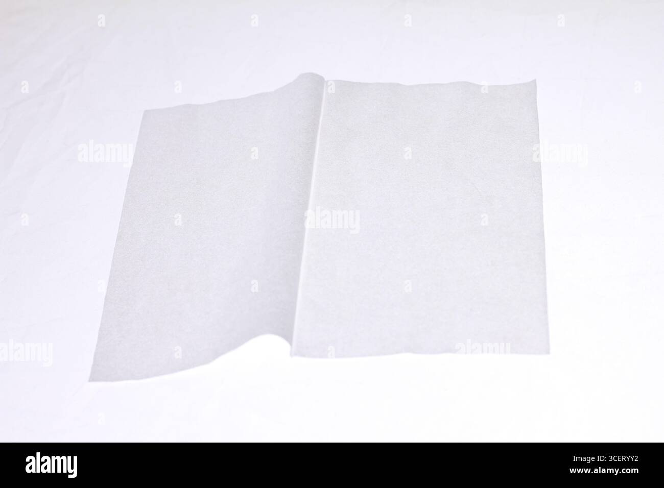 White tissue paper isolated on white background. Stock Photo