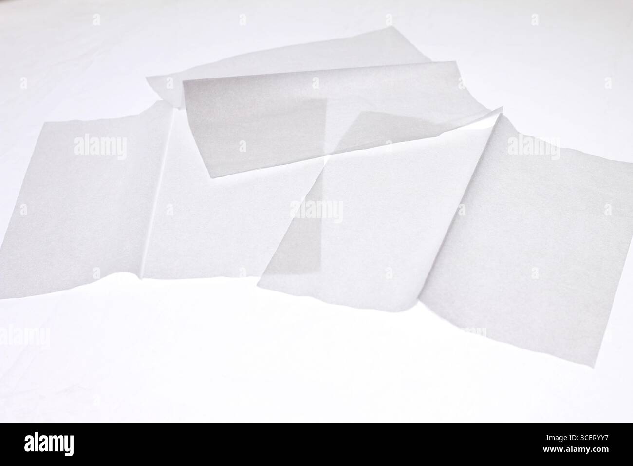 White tissue paper isolated on white background. Stock Photo
