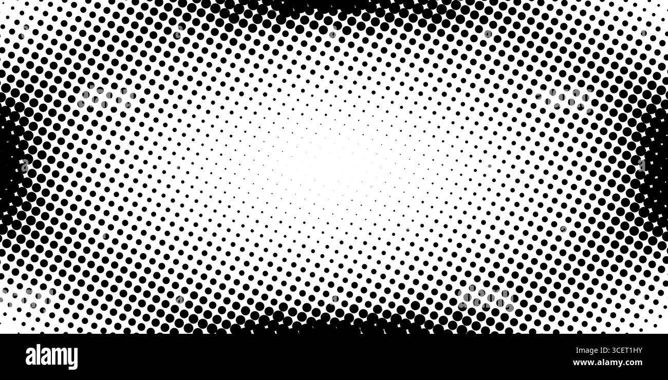 Black and white dotted halftone pattern. Vector illustration Stock ...