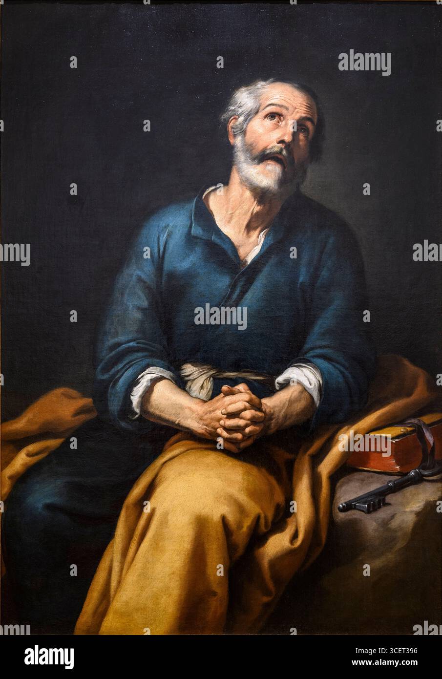 BARTOLOME ESTEBAN MURILLO 1617-1682. San Pedro en Lagrimas,  Saint Peter in Tears 1650/55 Oil on canvas Stock Photo