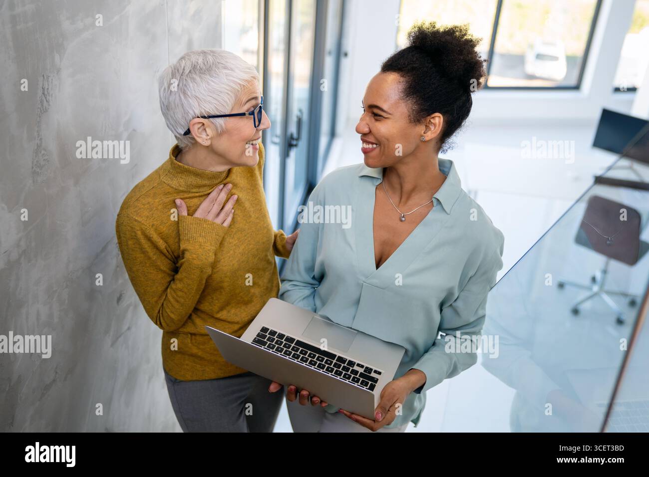 Busy business people, programmers software developer engineer working on computer in office Stock Photo