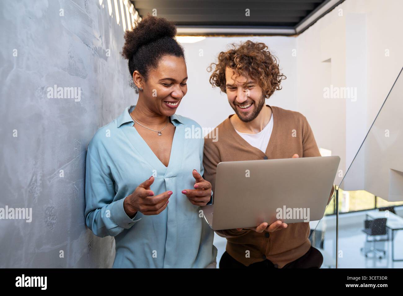Busy business people, programmers software developer engineer working on computer in office Stock Photo