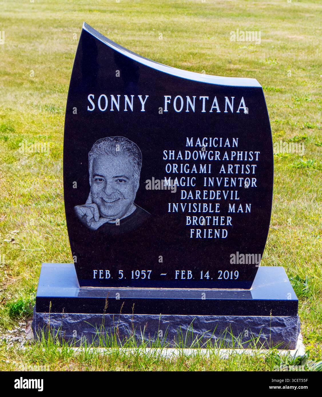 Colon, Michigan, the 'Magic Capital of the World,' is home to magicians’ graves, where famed illusionists rest in this enchanting small-town cemetery. Stock Photo
