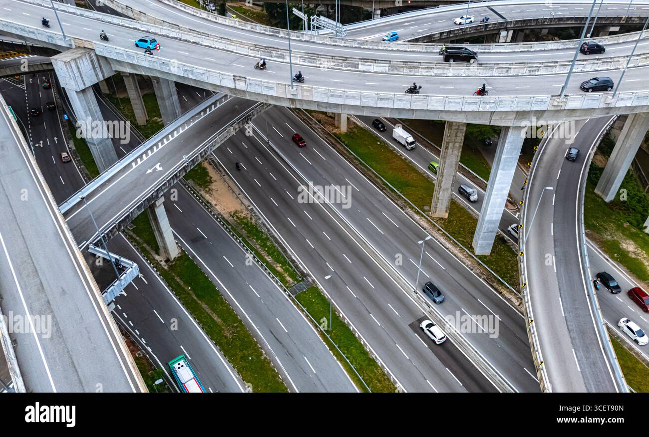 Spaghetti junction in Petaling Jaya near Kuala Lumpur, Malaysia Stock Photo