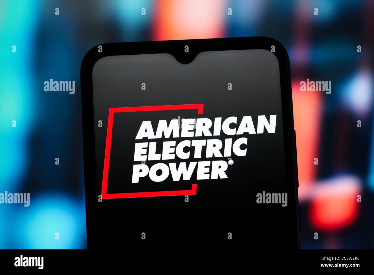 In this photo illustration, the American Electric Power (AEP) logo is ...