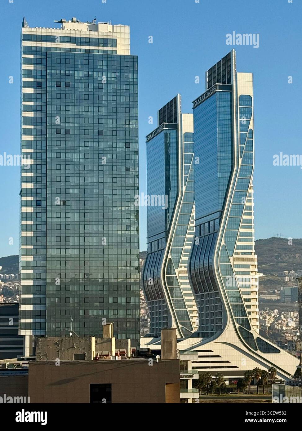 Turkey, Izmir 04/14/2025: Folkart towers. A business day at the city. Skyscrapers. City - Smartphone Captured Stock Image
