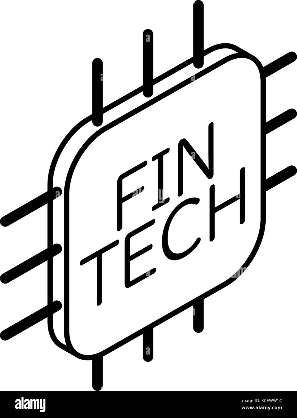 Fintech icon representing finance and technology with modern digital ...