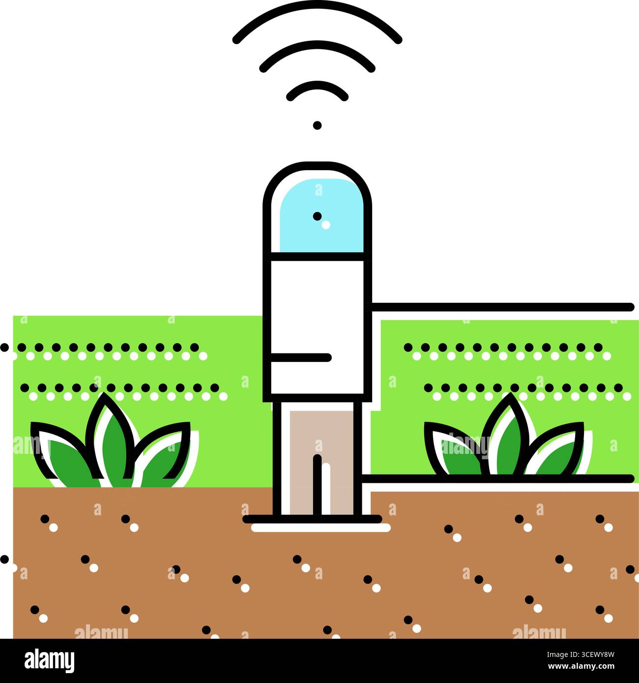 plant sensor agri tech color icon vector illustration Stock Vector ...