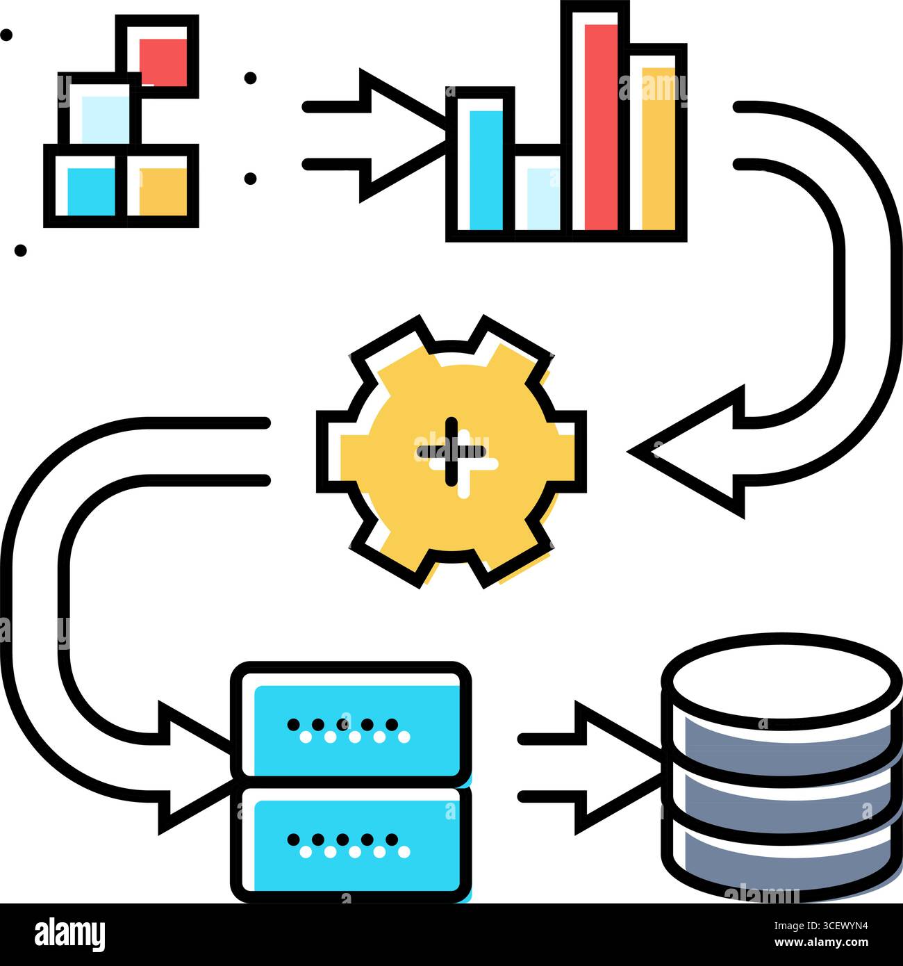 pipeline big data color icon vector illustration Stock Vector Image ...