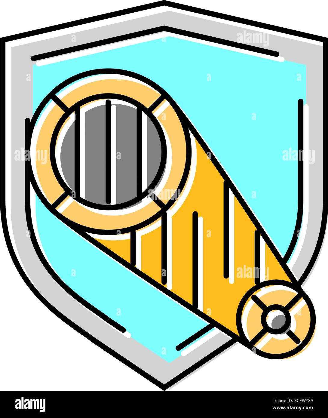 machine guarding injury prevention color icon vector illustration Stock ...