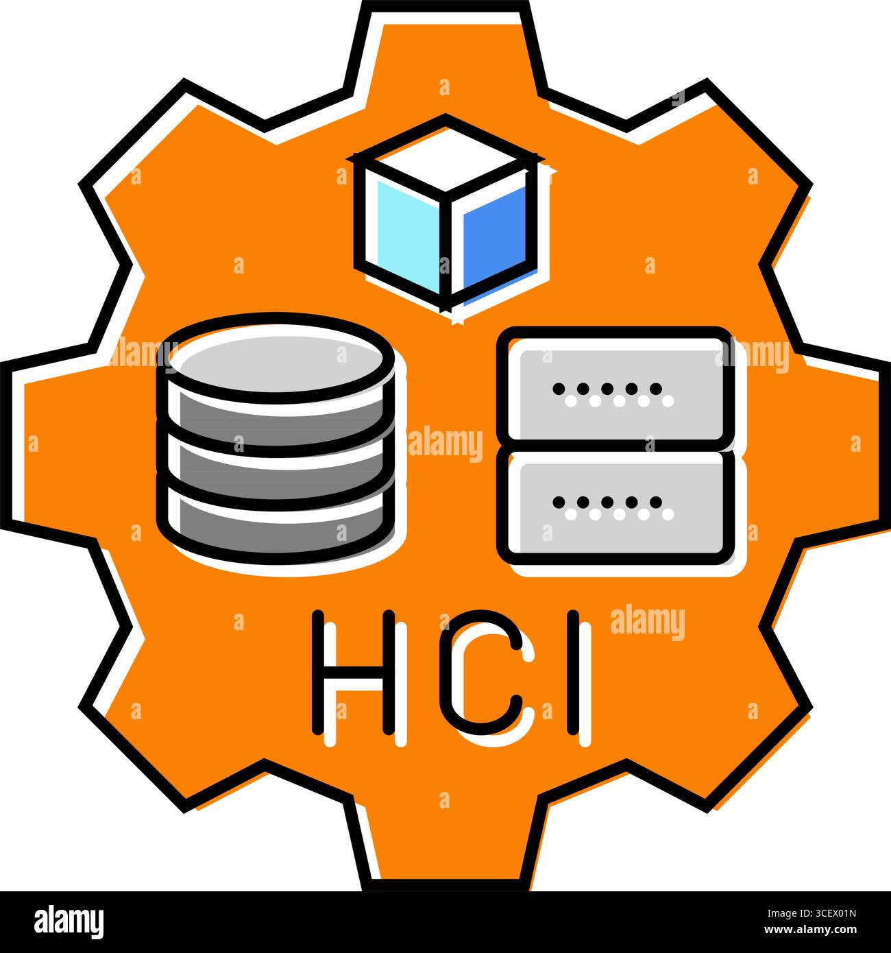 hyper converged infrastructure color icon vector illustration Stock ...