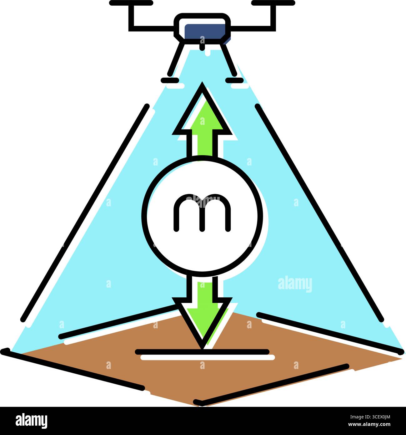 altitude meter unmanned aerial vehicle color icon vector illustration ...