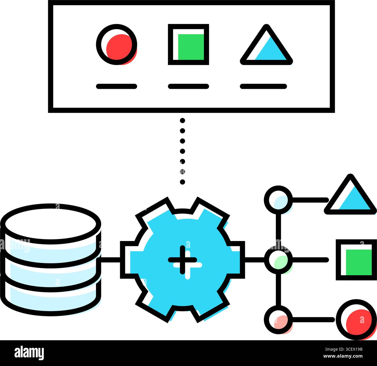 supervised learning machine color icon vector illustration Stock Vector ...