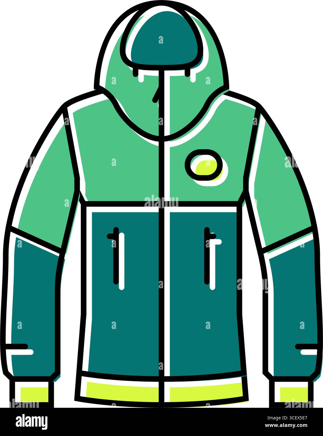 lightweight rain jacket ultralight trekking color icon vector ...