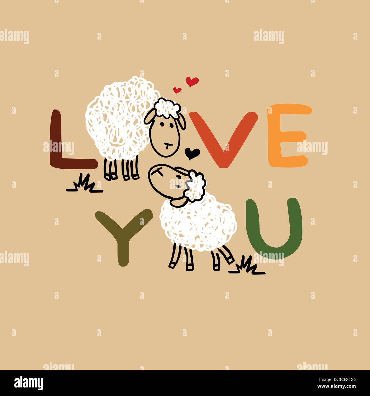 sheep vector doodle set vector and memo Stock Vector