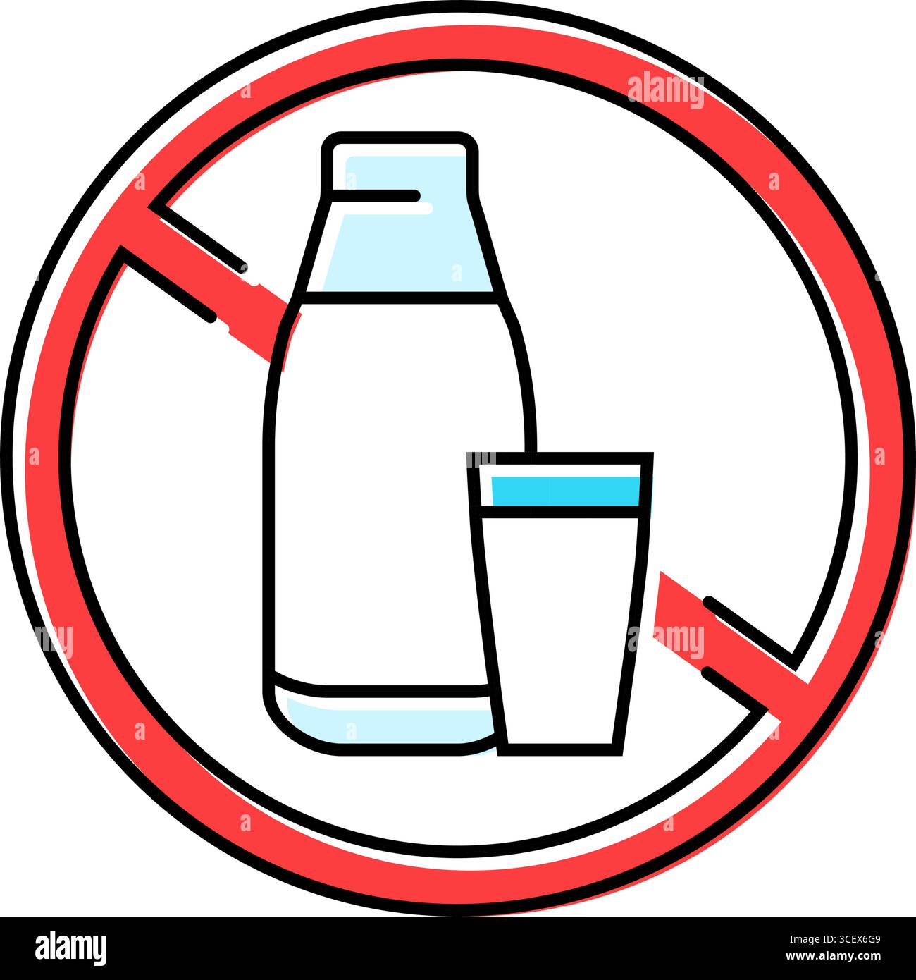 avoiding dairy foods diarrhea color icon vector illustration Stock ...