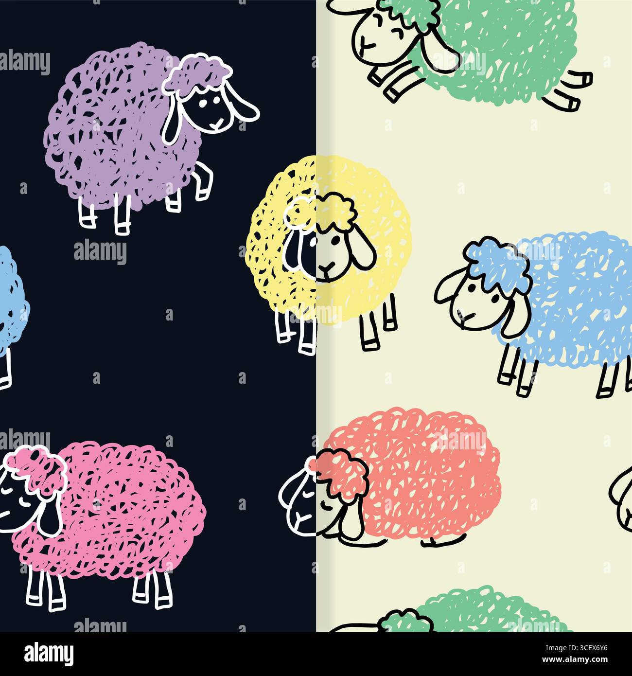 sheep vector doodle set vector and memo Stock Vector