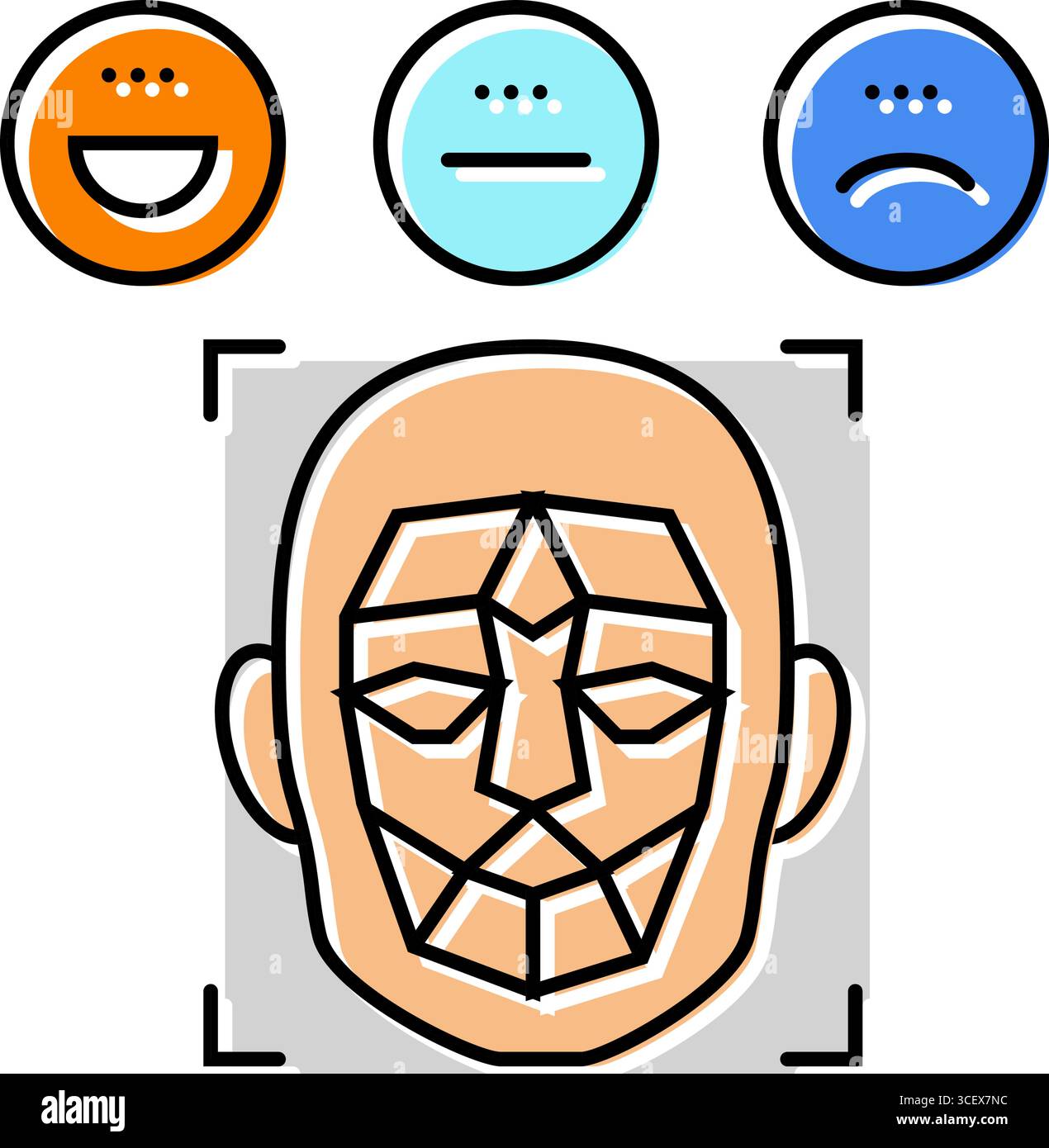 emotion detection social robotics color icon vector illustration Stock ...