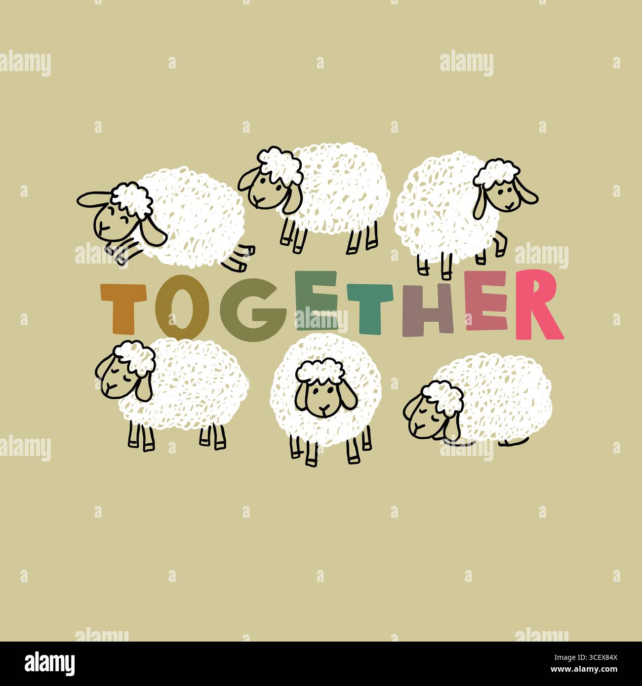 sheep vector doodle set vector and memo Stock Vector