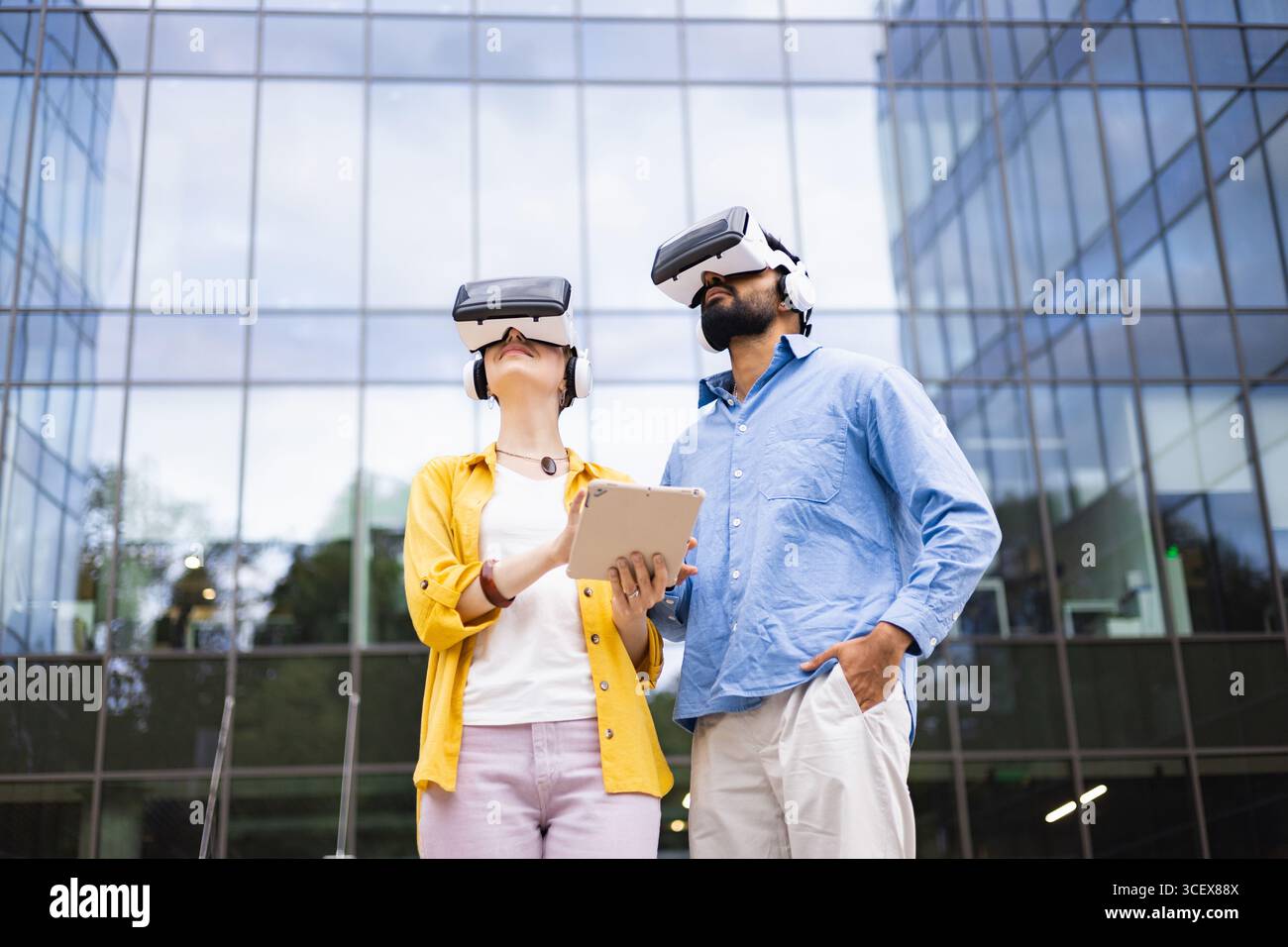Exploring Virtual Reality Stock Photo Alamy