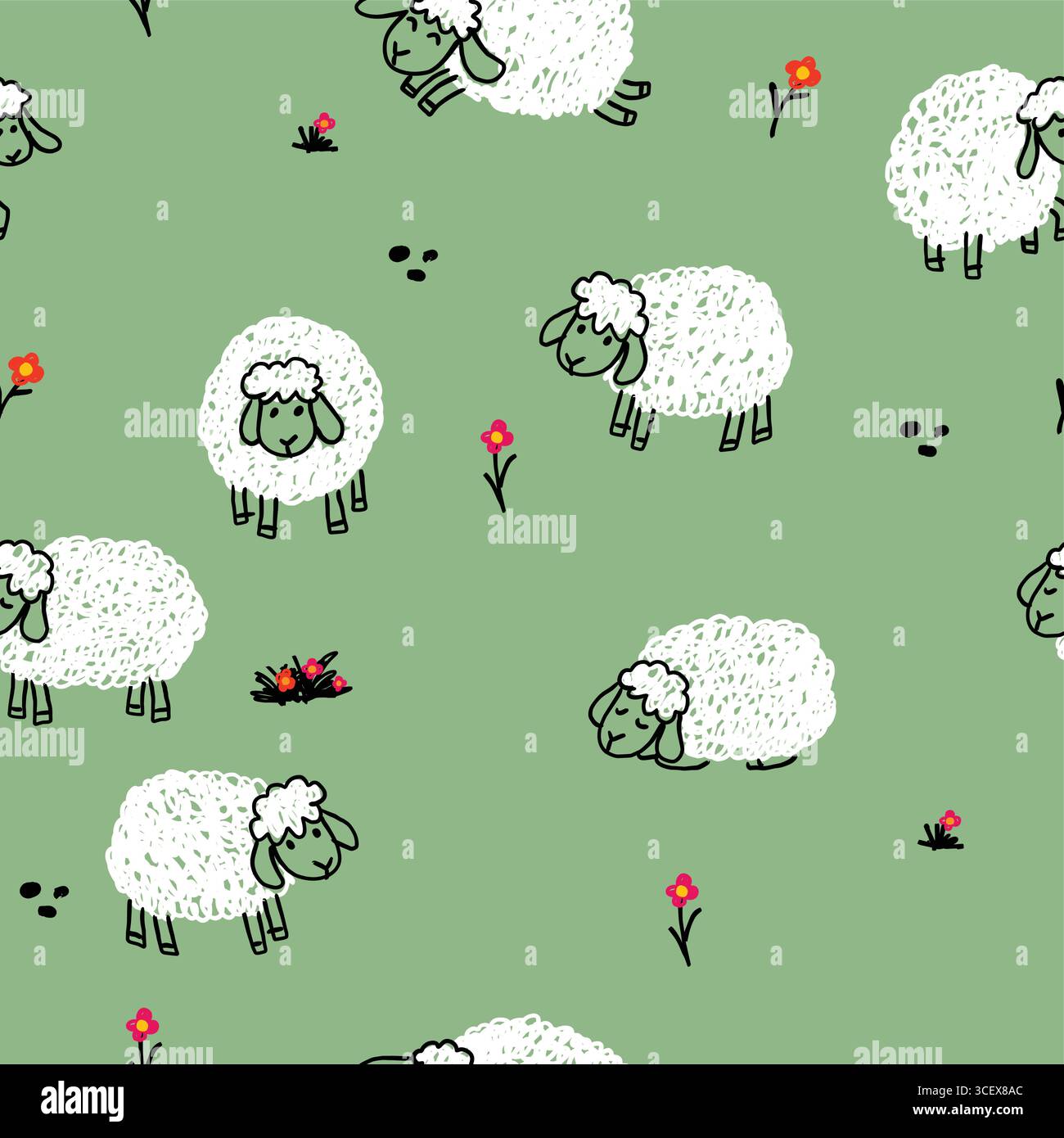 sheep vector doodle set vector and memo Stock Vector