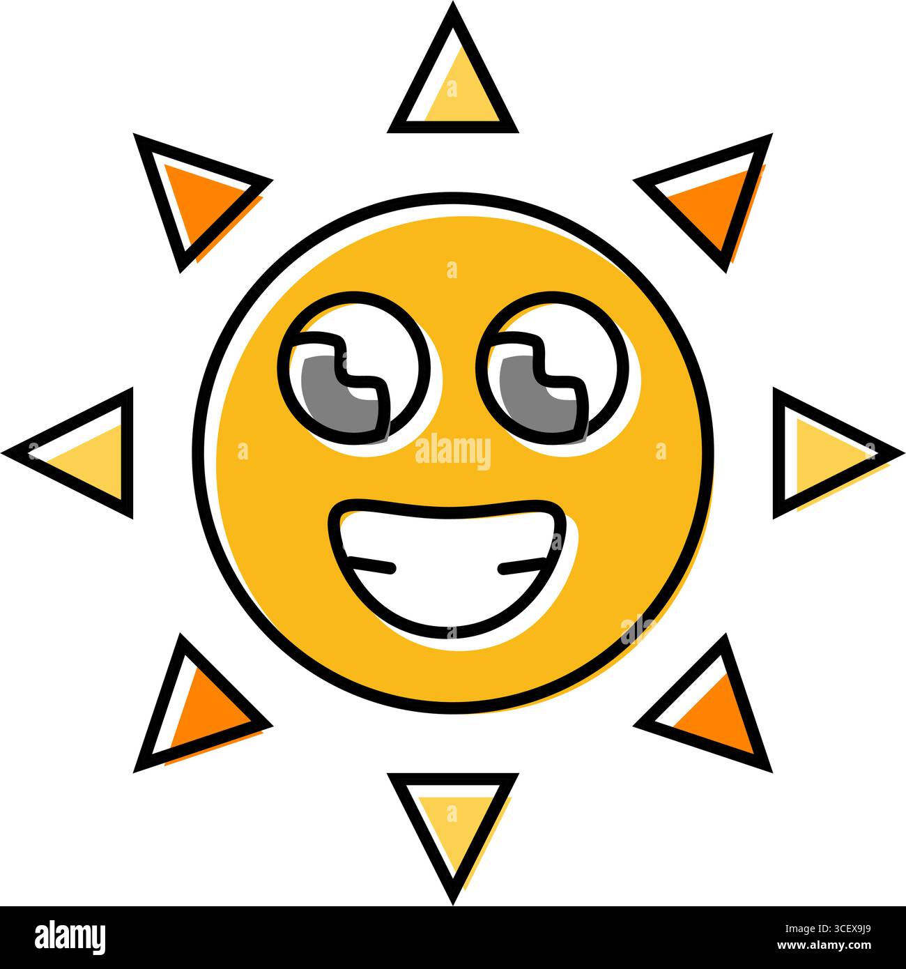 smiling cute sun character color icon vector illustration Stock Vector ...