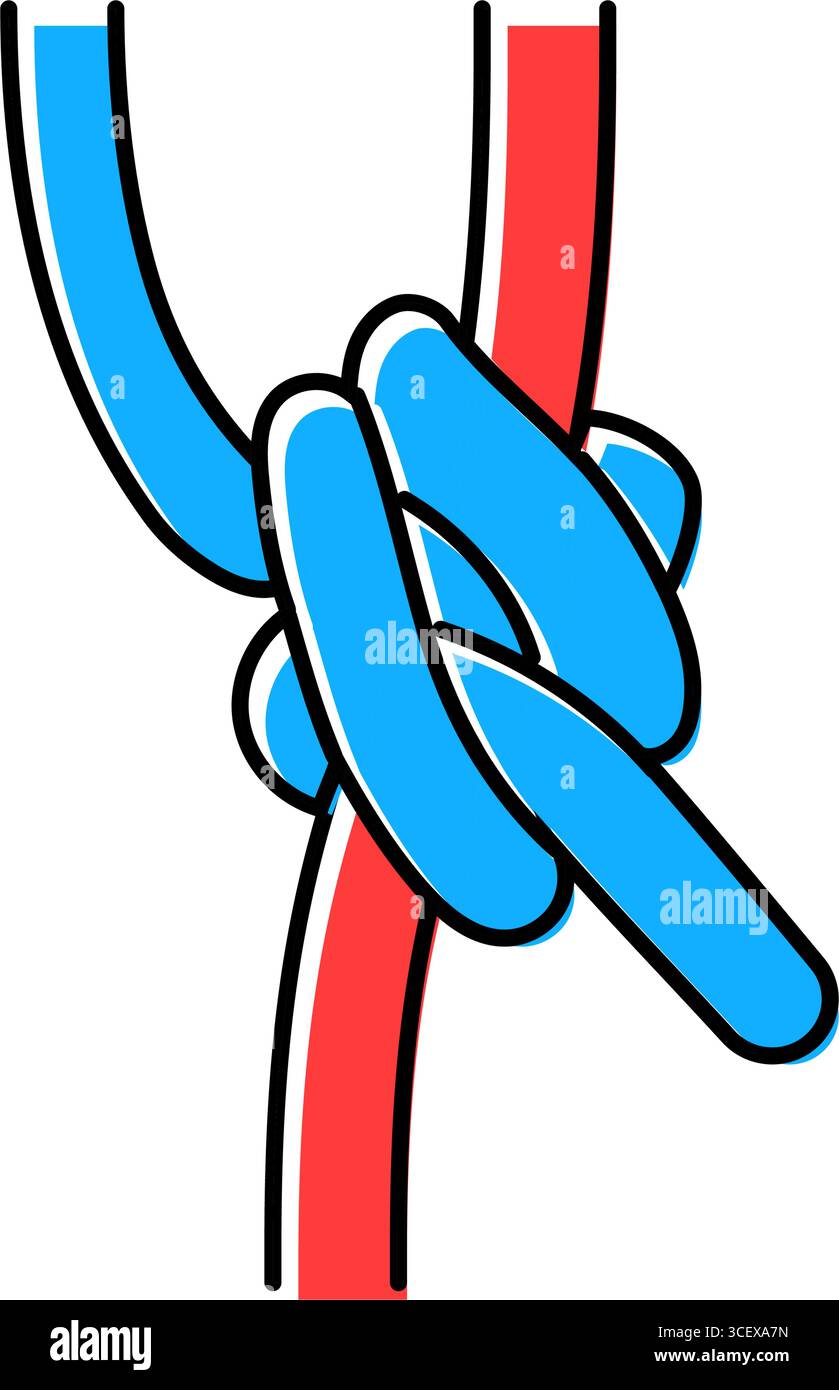 rolling hitch nautical knot color icon vector illustration Stock Vector ...