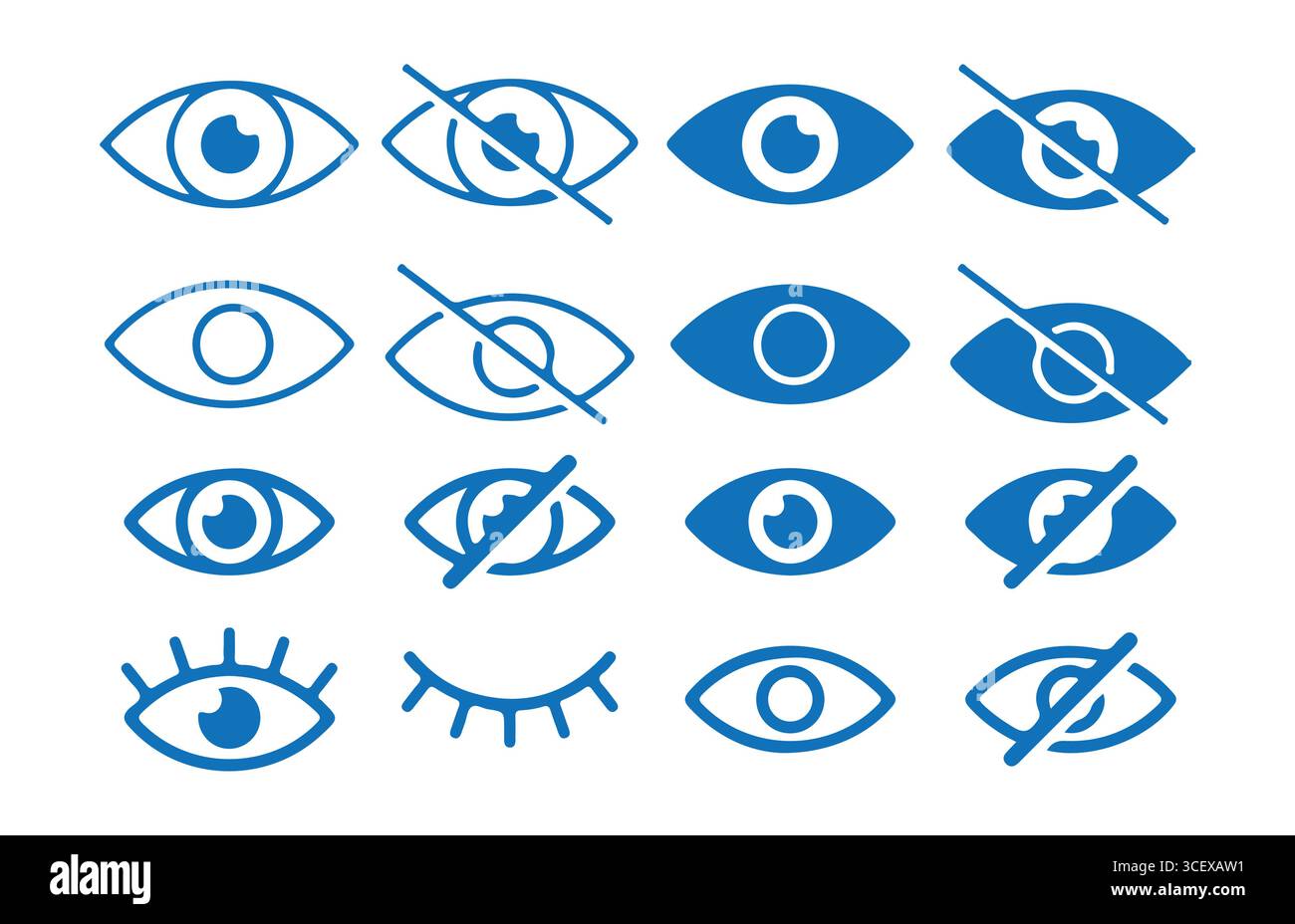 Eye icon. invisible eye hide icon, incognito icon no eye view hidden ...